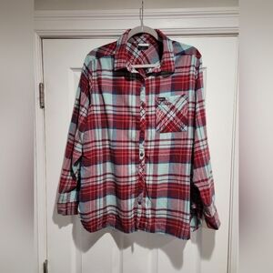 Columbia Red and Blue Plaid Shirt